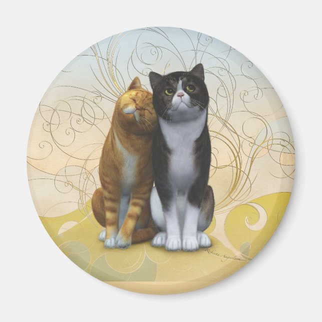 A couple of cats: love is in the air ? coffee mug magnet (Front)