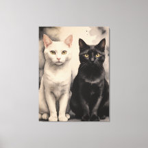 a couple of cats sitting together