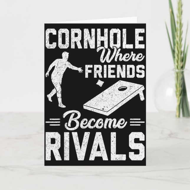 A Couple That Plays Cornhole Together - Valentine’ Card (Front)