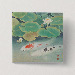 A Couple under Lotus 15 Cm Square Badge