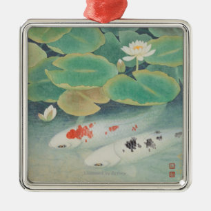 A Couple under Lotus Metal Ornament