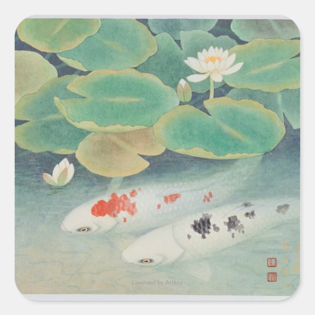 A Couple under Lotus Square Sticker (Front)