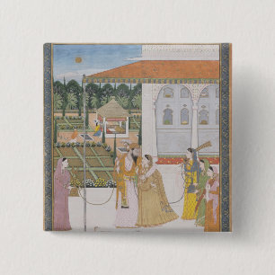 A Couple Walking 15 Cm Square Badge