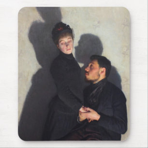 A Couple With Cast Shadows (by Emile Friant) Mouse Pad