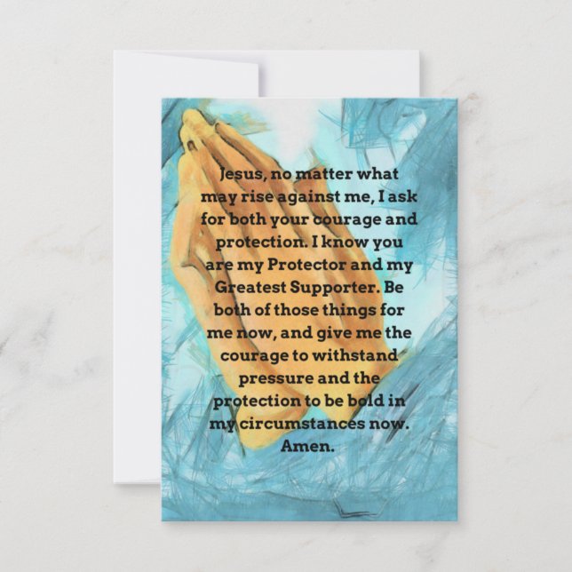 A Courage & Protection Prayer Flat Greeting Card (Front)