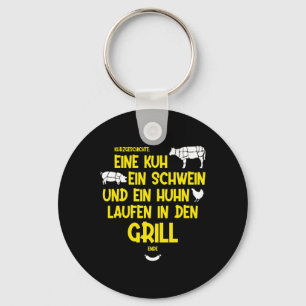 A Cow, A Pig And A Chicken Run Into The Grill - Bb Key Ring
