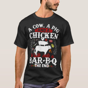 A Cow A Pig And A Chicken Walk Into A Bar Funny BB T-Shirt