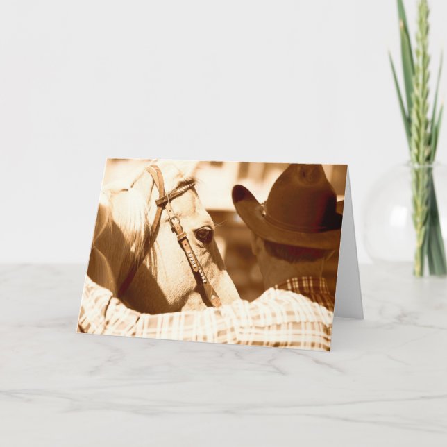 A Cowboy and His Horse Card (Front)