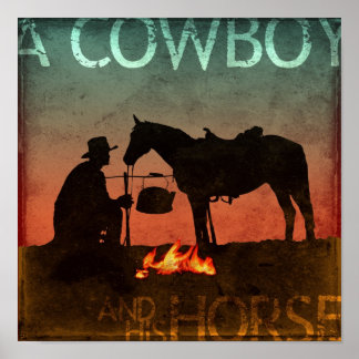 A Cowboy and His Horse Poster