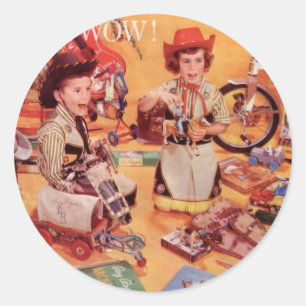 A Cowboy Christmas Classic Round Sticker