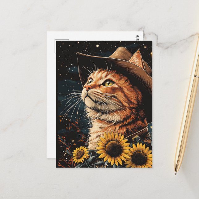 A Cowboy Kitty Postcard (Front/Back In Situ)