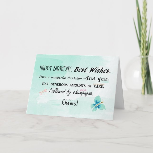 A Coworker's Birthday "Orders" Card (Front)