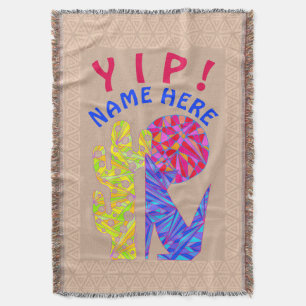A Coyote Wolf Colourful Southwestern Design Desert Throw Blanket