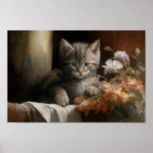 A Cozy Corner Tabby Kitten Poster