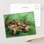 A Crab on Its Back | Vincent van Gogh Postcard<br><div class="desc">A Crab on Its Back (1888) by Vincent van Gogh is a striking still-life painting featuring a crab lying on its back, rendered with bold, expressive brushstrokes and a vibrant colour palette. The reddish tones of the crab's shell contrast dramatically with the green and yellow background, creating a vivid and...</div>