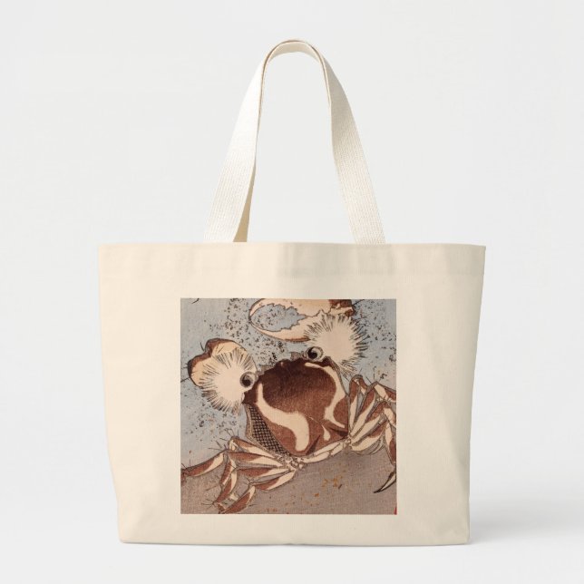 A Crab on the Seashore Large Tote Bag (Front)