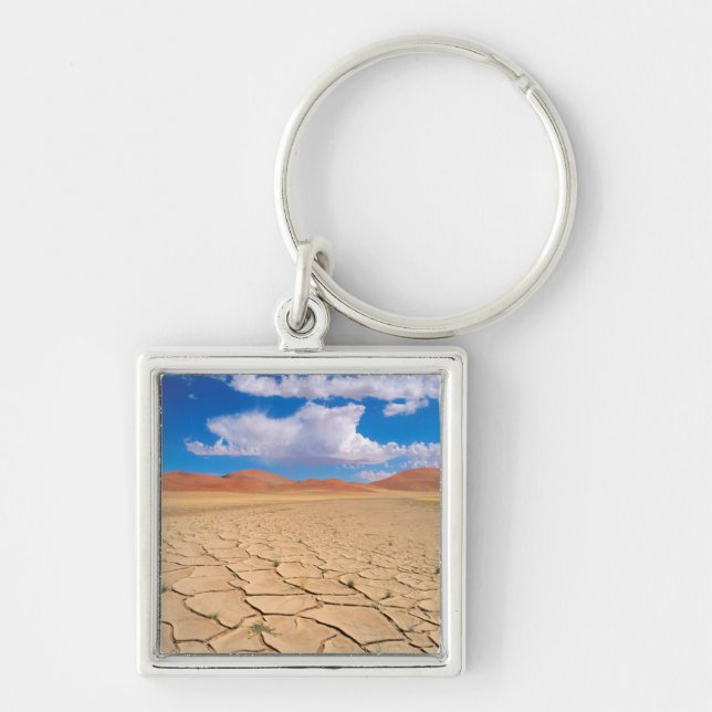 A cracked desert plain key ring (Front)