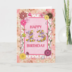 A craft look 13th birthday card