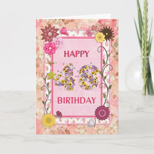 A craft look 48th birthday card (Front)