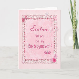 A craft look Bridesmaid invitation