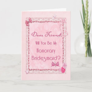 A craft look honorary bridesmaid invitation