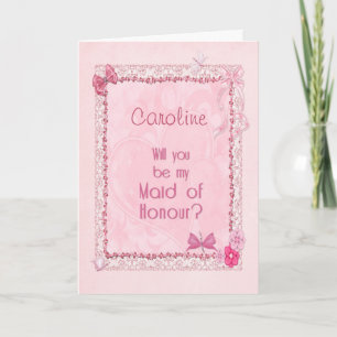 A craft look Maid of Honour invitation