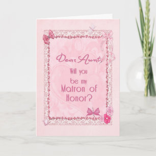 A craft look Matron of Honour invitation