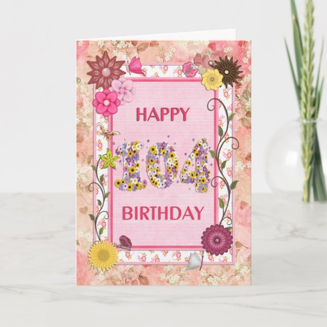 A craftlook 104th birthday card (Front)