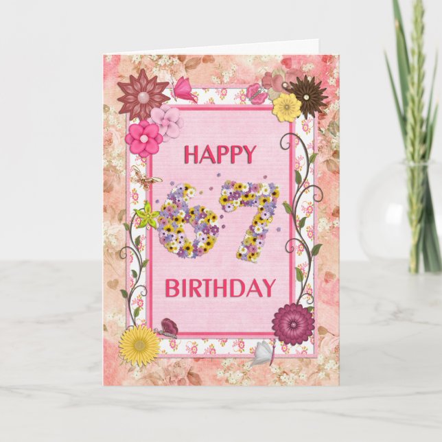 A craftlook 67th birthday card (Front)