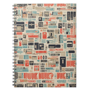 A Creative Notebook With Retro Typography Design