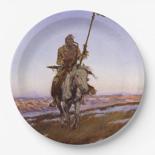 “A Cree Indian” Cowboy Art by Charles Russell Paper Plate