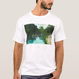 A Creek Scene with Family in a Canoe T-Shirt