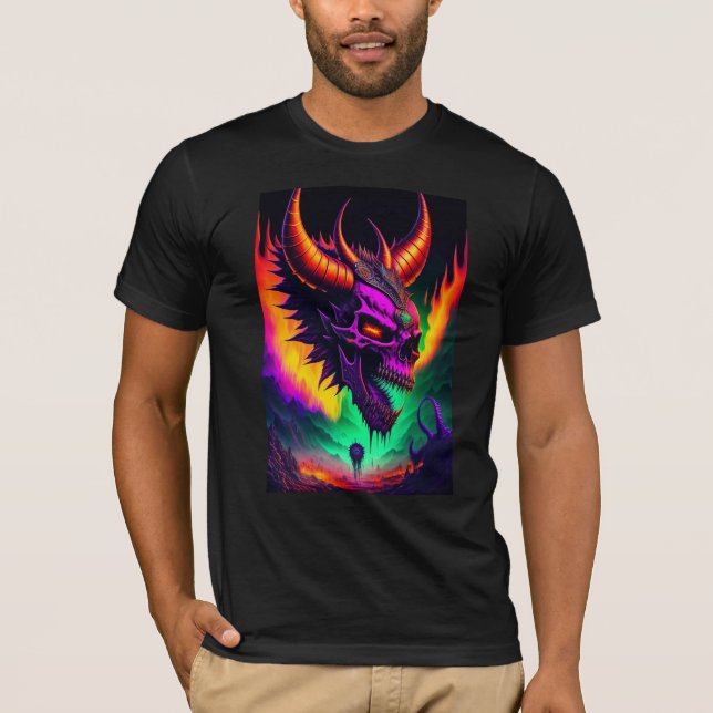 A crezy terrifying evil demon skull  T-Shirt (Front)
