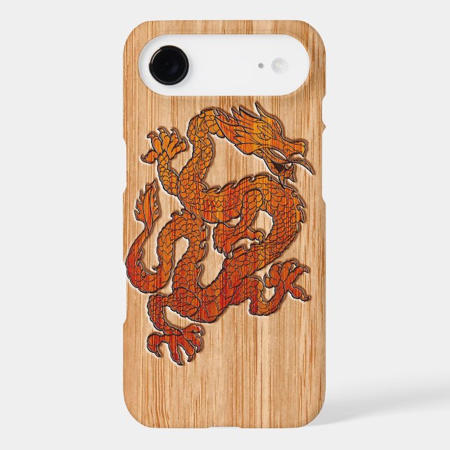 A Crimson Dragon on Bamboo like Case-Mate iPhone Case (Back)