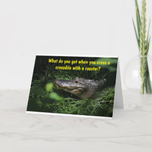 A croc-a-doodle-doo AND Happy Birthday Too! Card