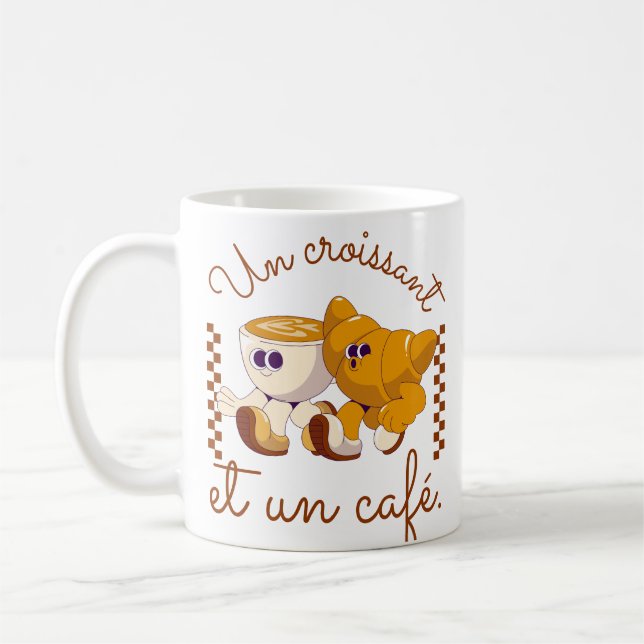 A croissant and a coffee (French) Mug (Left)