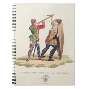 A Cross-bowman and his Paviser, 1433, from 'Ancien Notebook