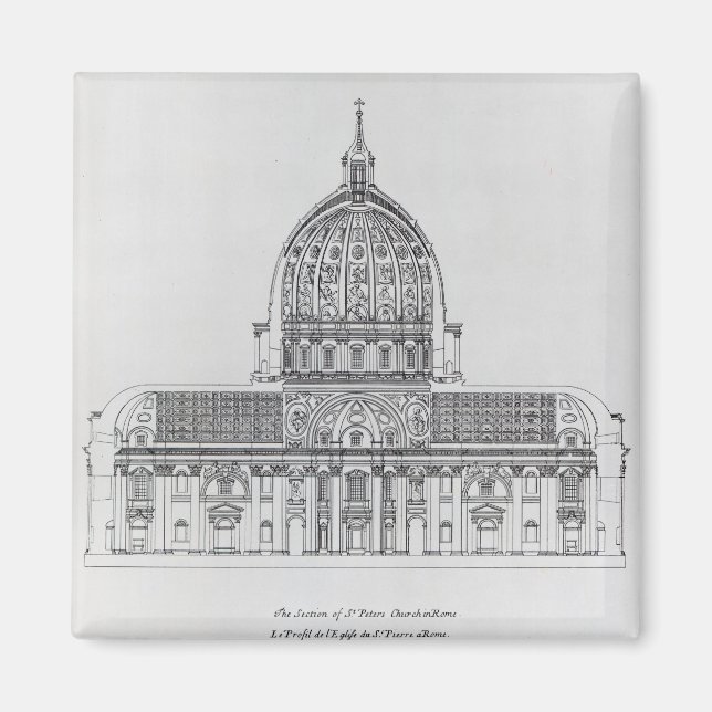 A cross-section of St. Peter's, Rome Magnet (Front)