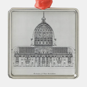 A cross-section of St. Peter's, Rome Metal Ornament