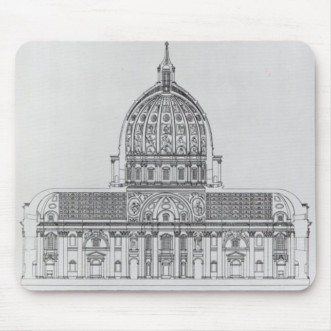 A cross-section of St. Peter's, Rome Mouse Pad (Front)