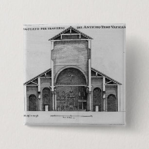 A Cross-Section of the old Vatican church 15 Cm Square Badge