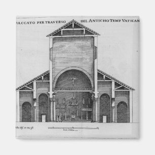 A Cross-Section of the old Vatican church Magnet