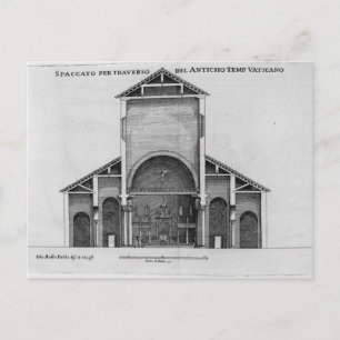 A Cross-Section of the old Vatican church Postcard