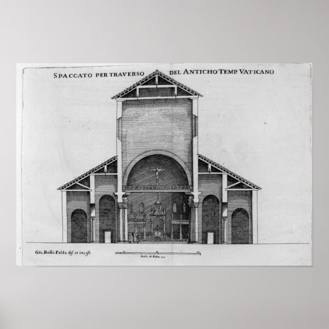A Cross-Section of the old Vatican church Poster (Front)