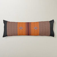 a cross stitch pattern in orange and brown