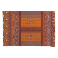 a cross stitch pattern in orange and brown
