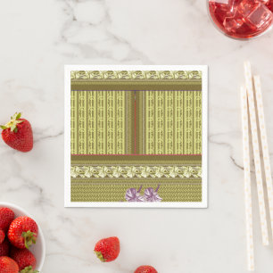 a cross stitch pattern of a vase with flowers napkin