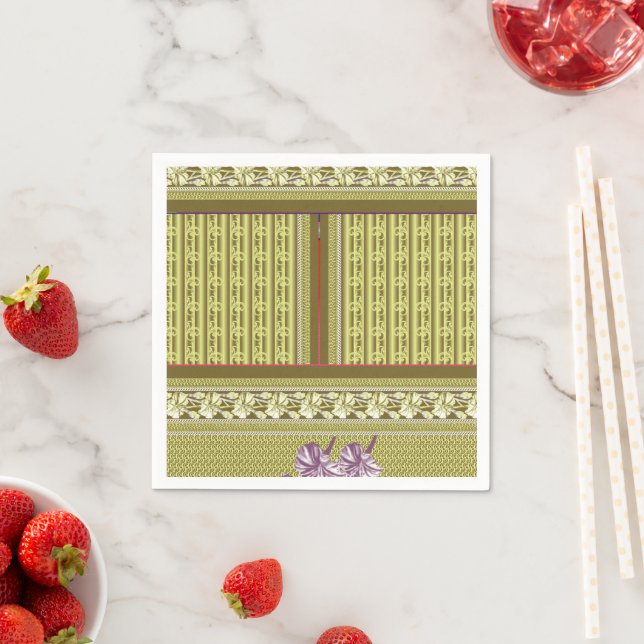  a cross stitch pattern of a vase with flowers napkin (Insitu)