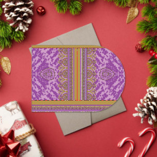 a cross stitch pattern with a purple and yellow ba acrylic invitations
