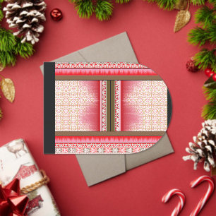 a cross stitch pattern with a red background acrylic invitations